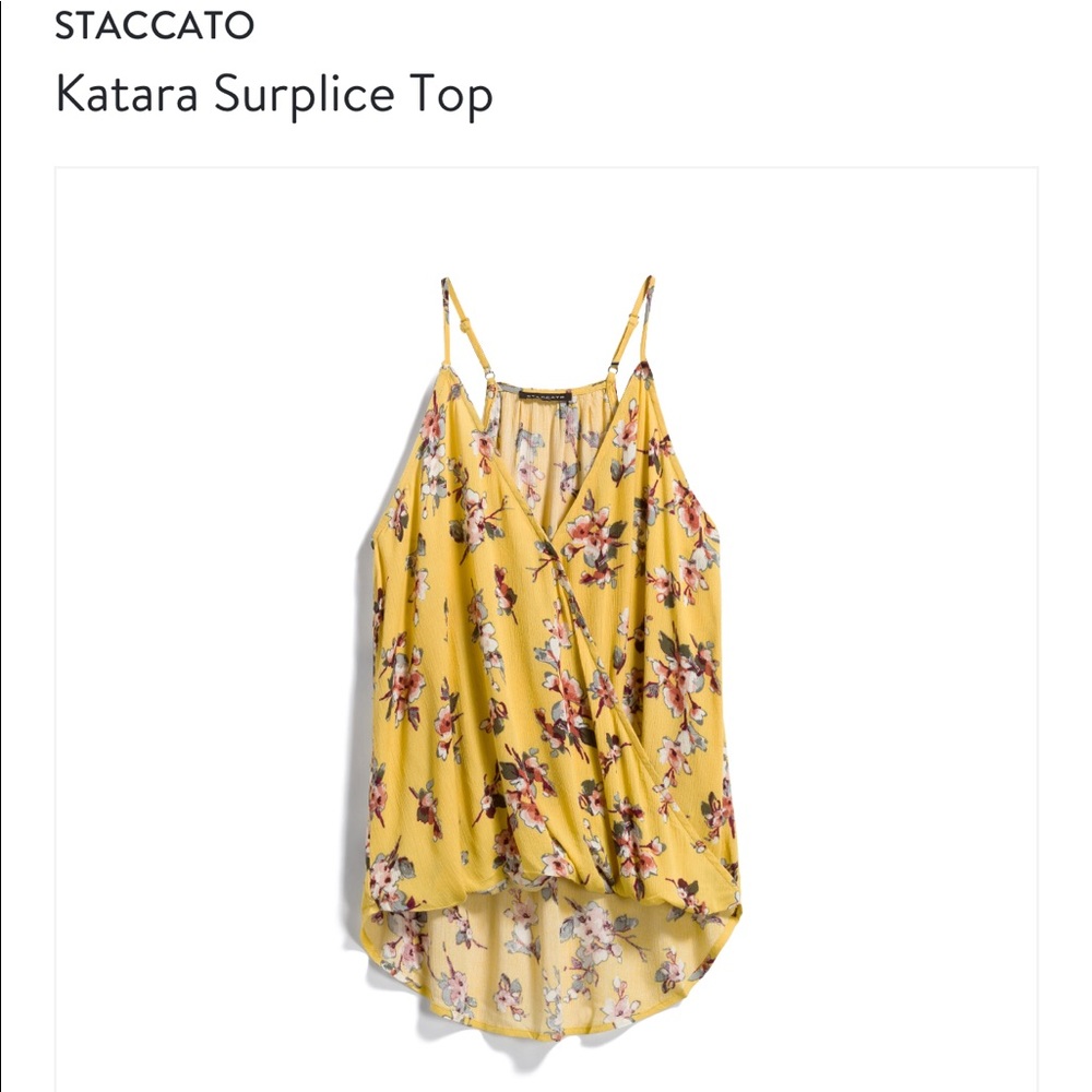 STACCATO Yellow and floral spaghetti top
